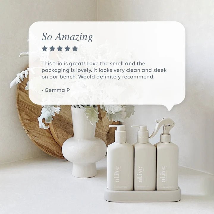Al.ive Dishwashing Liquid, Bench Spray and Hand Wash Trio-Aster & Ruby