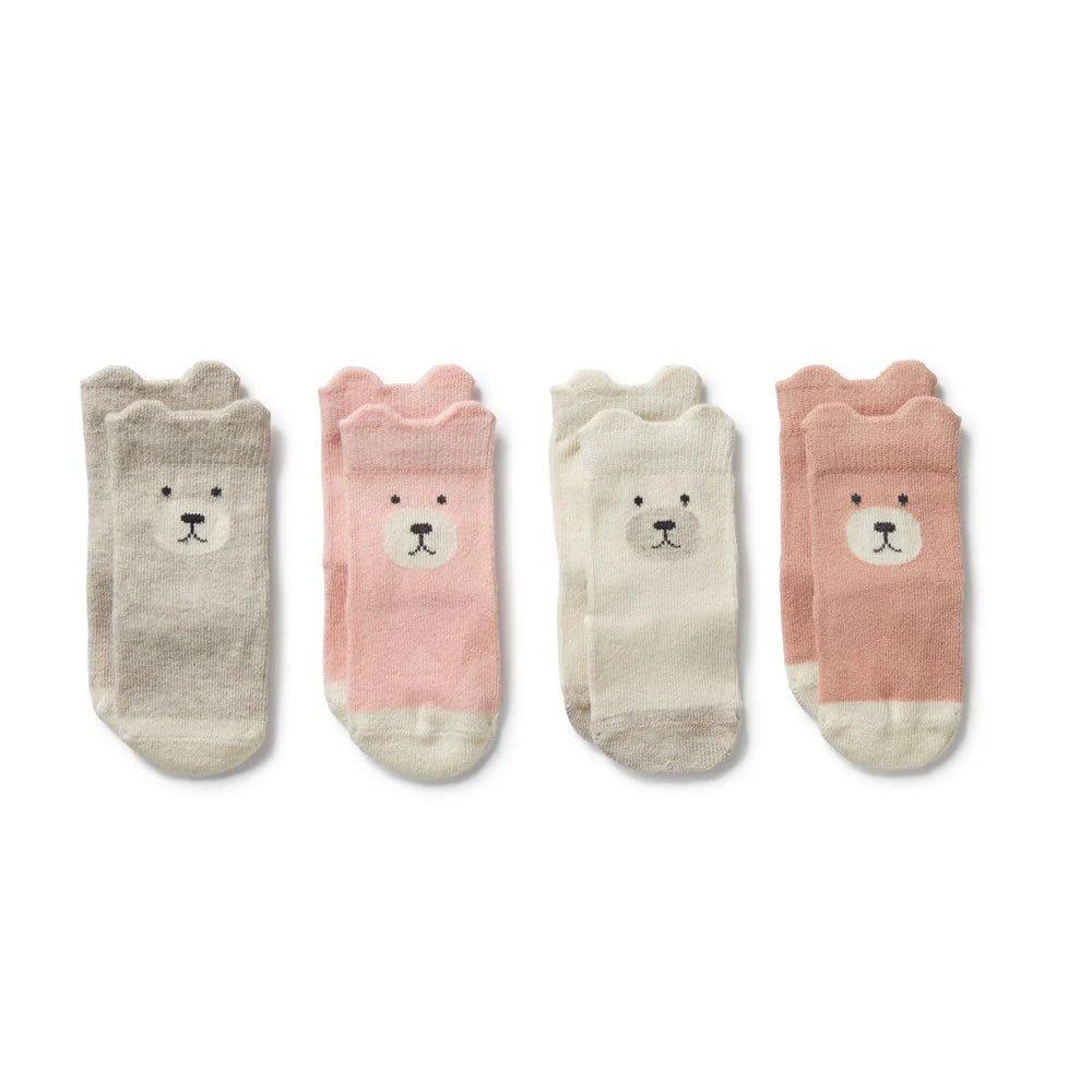 Girls Organic 4 Pack Baby Socks - Aster & Ruby