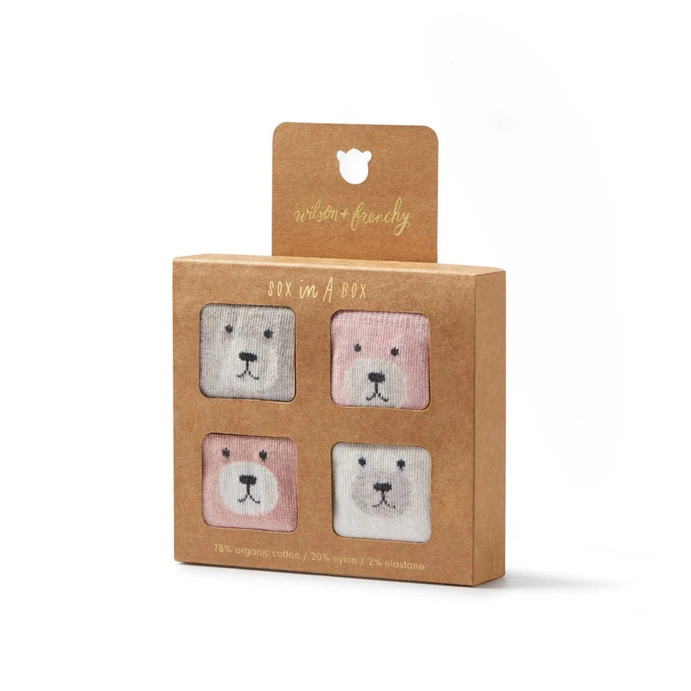 Girls Organic 4 Pack Baby Socks - Aster & Ruby