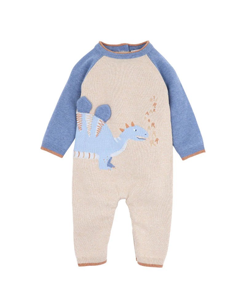 Issac Dinosaur Knitted Romper - Aster & Ruby