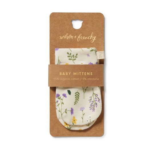 Bella Floral Organic Mittens - Aster & Ruby