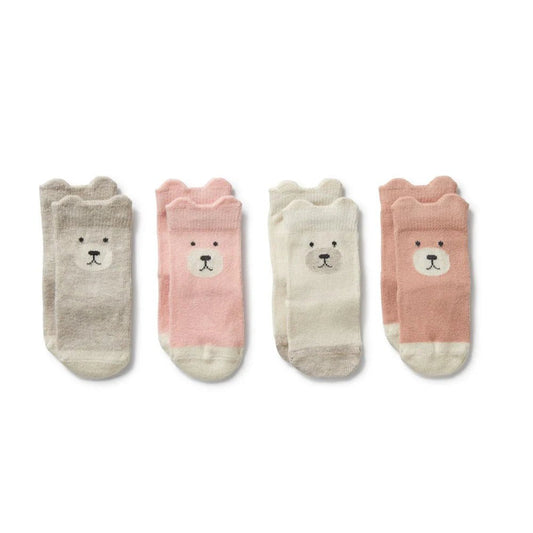 Girls Organic 4 Pack Baby Socks - Aster & Ruby