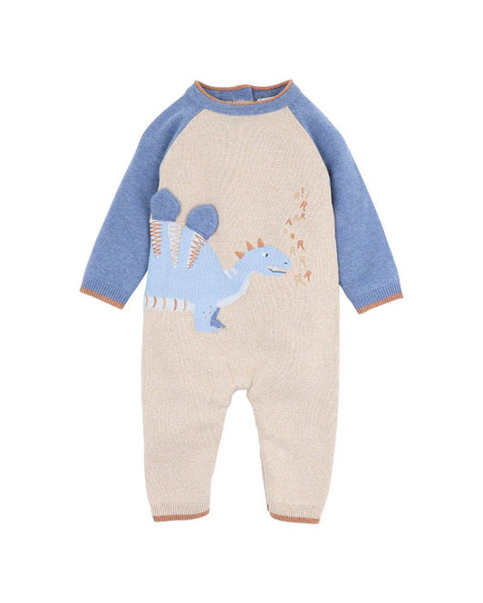 Issac Dinosaur Knitted Romper - Aster & Ruby
