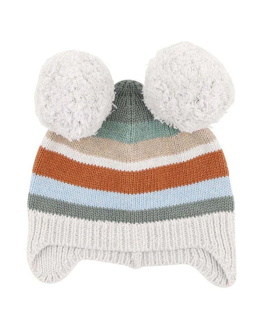 Mateo Stripe Pom Pom Beanie - Aster & Ruby