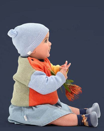 Organic Beanie Snowy Bluebird - Aster & Ruby