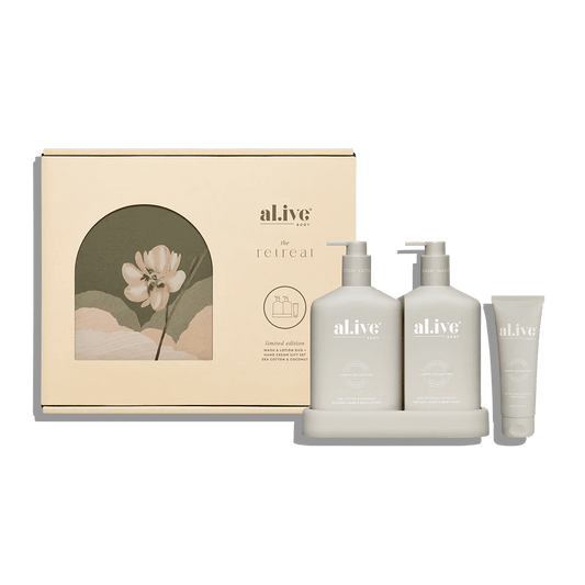 Wash & Lotion Duo + Hand Cream Gift Set - Sea Cotton & Coconut - Aster & Ruby